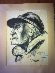 Een portret van commandant Charcot gemaakt door René-Yves Creston.